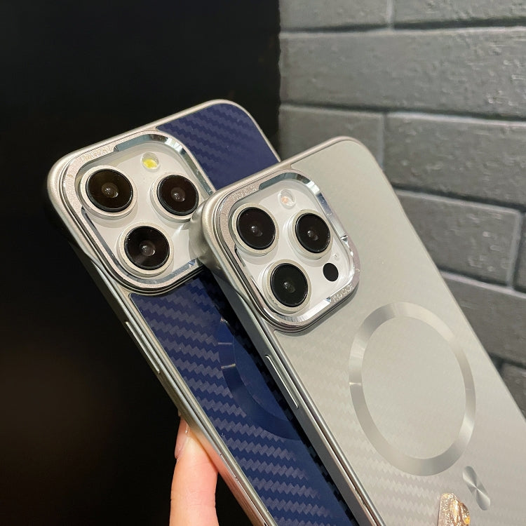 For iPhone 13 AG Carbon Fiber Frameless MagSafe Phone Case(Grey)