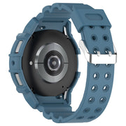For Samsung Galaxy Watch 7 40mm Armor Silicone Watch Band with Watch Case Set(Blue)