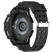 For Samsung Galaxy Watch 7 40mm Armor Silicone Watch Band with Watch Case Set(Black)