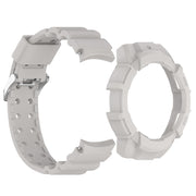 For Samsung Galaxy Watch 7 40mm Armor Silicone Watch Band with Watch Case Set(Light Gray)