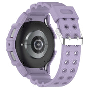 For Samsung Galaxy Watch 7 40mm Armor Silicone Watch Band with Watch Case Set(Purple)