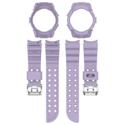 For Samsung Galaxy Watch 7 40mm Armor Silicone Watch Band with Watch Case Set(Purple)