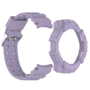 For Samsung Galaxy Watch 7 44mm Armor Silicone Watch Band with Watch Case Set(Purple)