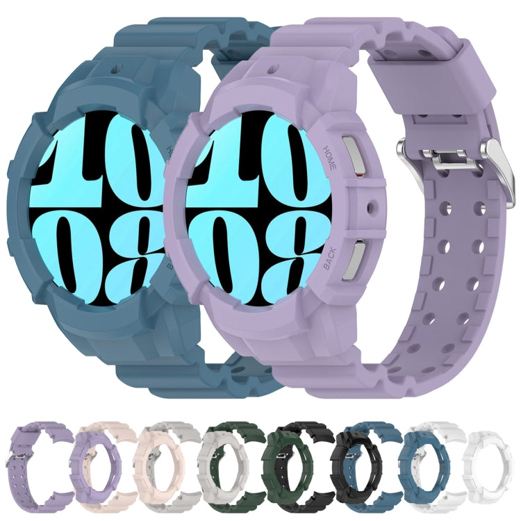 For Samsung Galaxy Watch 7 44mm Armor Silicone Watch Band with Watch Case Set(Pink)