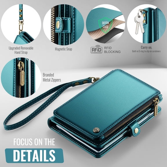 CaseMe-Me60 Multi-functional Anti-theft Swipe Passport Wallet(Green)