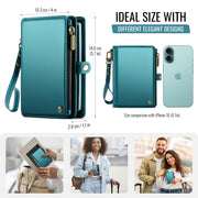 CaseMe-Me60 Multi-functional Anti-theft Swipe Passport Wallet(Green)