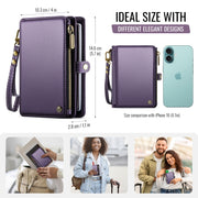 CaseMe-Me60 Multi-functional Anti-theft Swipe Passport Wallet(Purple)