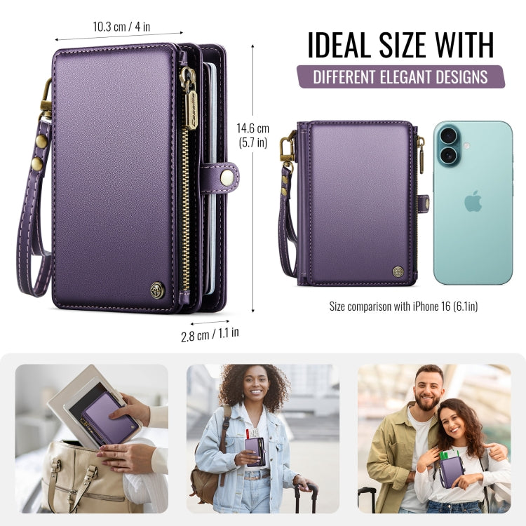 CaseMe-Me60 Multi-functional Anti-theft Swipe Passport Wallet(Purple)