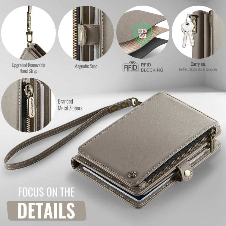CaseMe-Me60 Multi-functional Anti-theft Swipe Passport Wallet(Grey)
