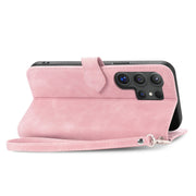 For Samsung Galaxy S25 Ultra 5G Embossed Flower Zipper Leather Phone Case(Pink)