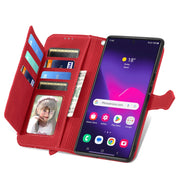 For Samsung Galaxy S25 Ultra 5G Embossed Flower Zipper Leather Phone Case(Red)