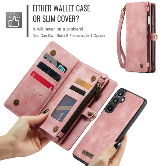 For Samsung Galaxy A16 5G CaseMe 008 Detachable Multifunctional Leather Phone Case(Pink)