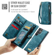 For Samsung Galaxy S25 Ultra 5G CaseMe 008 Detachable Multifunctional Leather Phone Case(Blue)