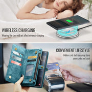 For Samsung Galaxy S25 Ultra 5G CaseMe 008 Detachable Multifunctional Leather Phone Case(Blue)