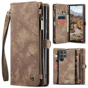 For Samsung Galaxy S25 Ultra 5G CaseMe 008 Detachable Multifunctional Leather Phone Case(Brown)