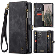 For Samsung Galaxy S25 Ultra 5G CaseMe 008 Detachable Multifunctional Leather Phone Case(Black)