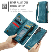 For Samsung Galaxy S25 5G CaseMe 008 Detachable Multifunctional Leather Phone Case(Blue)