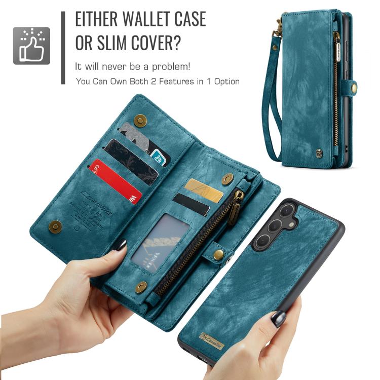 For Samsung Galaxy S25 5G CaseMe 008 Detachable Multifunctional Leather Phone Case(Blue)