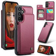 For Samsung Galaxy A16 5G CaseMe C22 Card Slots Holder RFID Anti-theft Phone Case(Red)