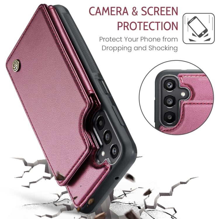 For Samsung Galaxy A16 5G CaseMe C22 Card Slots Holder RFID Anti-theft Phone Case(Red)