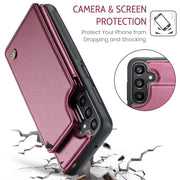 For Samsung Galaxy A16 5G CaseMe C22 Card Slots Holder RFID Anti-theft Phone Case(Red)