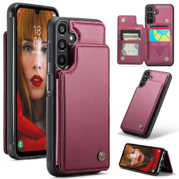 For Samsung Galaxy A16 5G CaseMe C22 Card Slots Holder RFID Anti-theft Phone Case(Red)