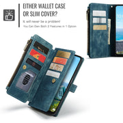 For Samsung Galaxy A16 5G CaseMe C30 Card Slots Zipper Wallet Leather Phone Case(Blue)