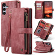 For Samsung Galaxy S25+ 5G CaseMe C30 Card Slots Zipper Wallet Leather Phone Case(Red) - Galaxy S25+ 5G Cases by CaseMe | Online Shopping South Africa | PMC Jewellery | Buy Now Pay Later Mobicred