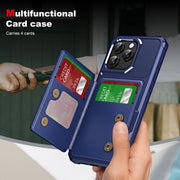 For iPhone 16 Pro ENKAY Hat-Prince Card Slot Wallet TPU Back Leather Phone Case with Lens Film(Dark Blue)