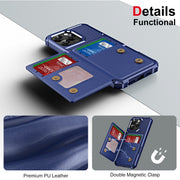 For iPhone 16 Pro ENKAY Hat-Prince Card Slot Wallet TPU Back Leather Phone Case with Lens Film(Dark Blue)