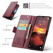 For Redmi 14C CaseMe 023 Butterfly Buckle Litchi Texture RFID Anti-theft Leather Phone Case(Red)