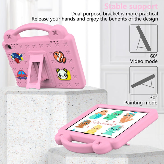 For Amazon Fire HD8 2024 / 2022 / HD8 Plus Handle Kickstand Children EVA Shockproof Tablet Case(Pink)