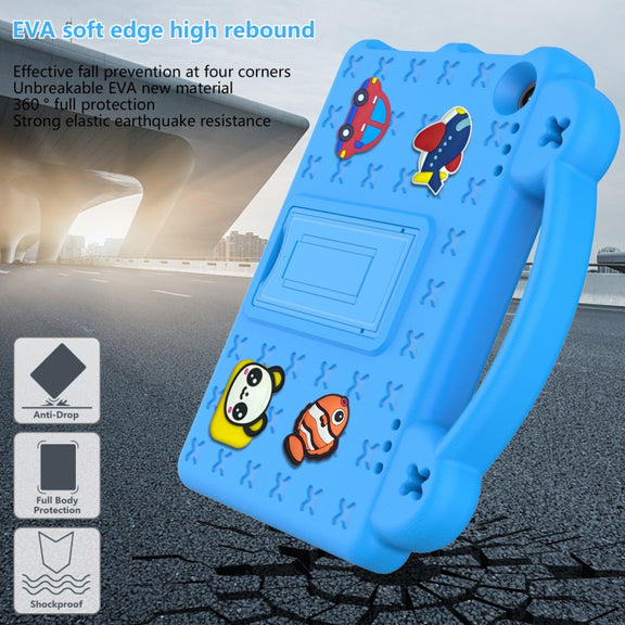 For Amazon Fire HD8 2024 / 2022 / HD8 Plus Handle Kickstand Children EVA Shockproof Tablet Case(SkyBlue)