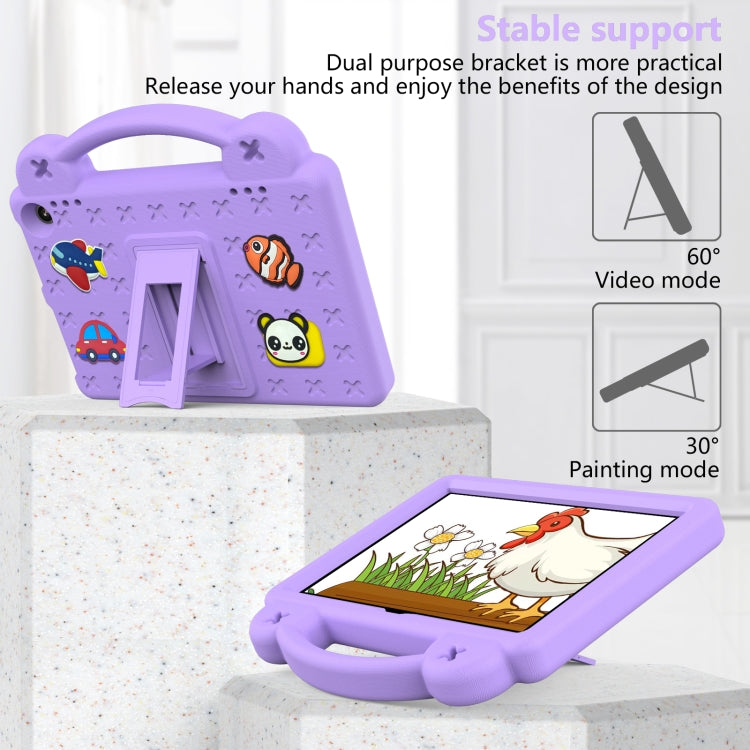 For Amazon Fire HD8 2024 / 2022 / HD8 Plus Handle Kickstand Children EVA Shockproof Tablet Case(LightPurple)