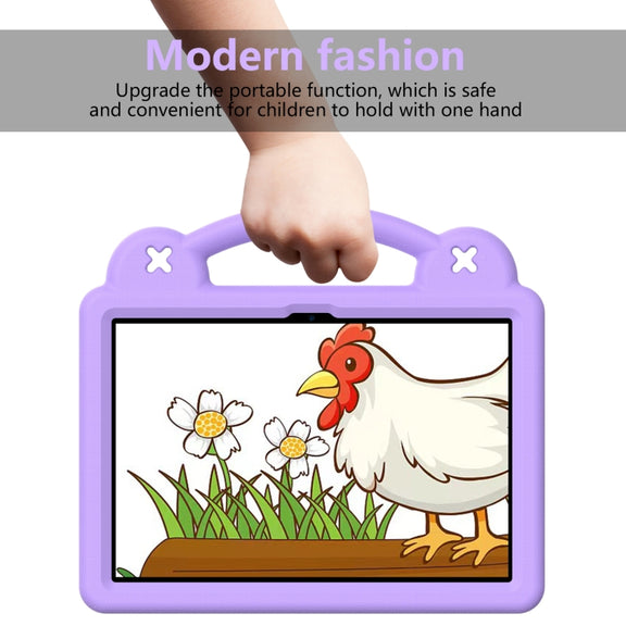 For Amazon Fire HD8 2024 / 2022 / HD8 Plus Handle Kickstand Children EVA Shockproof Tablet Case(LightPurple)