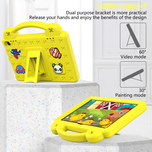 For Amazon Fire HD8 2024 / 2022 / HD8 Plus Handle Kickstand Children EVA Shockproof Tablet Case(Yellow)