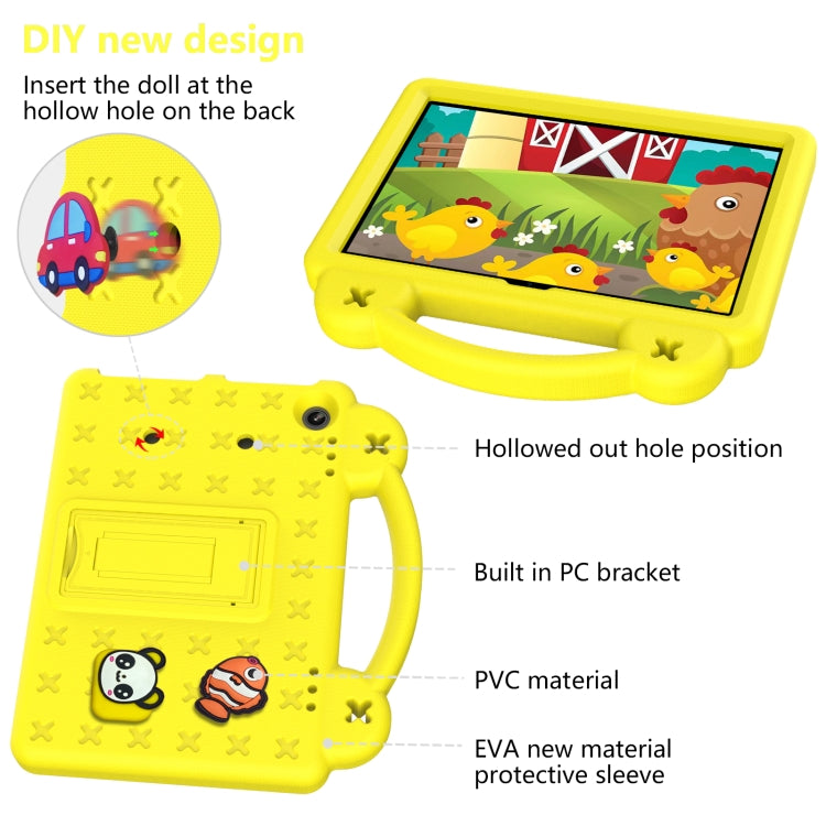 For Amazon Fire HD8 2024 / 2022 / HD8 Plus Handle Kickstand Children EVA Shockproof Tablet Case(Yellow)