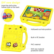 For Amazon Fire HD8 2024 / 2022 / HD8 Plus Handle Kickstand Children EVA Shockproof Tablet Case(Yellow)