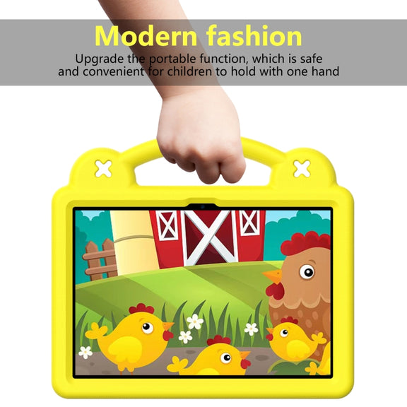 For Amazon Fire HD8 2024 / 2022 / HD8 Plus Handle Kickstand Children EVA Shockproof Tablet Case(Yellow)