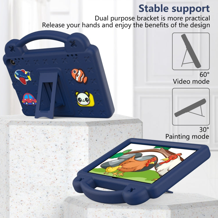 For Amazon Fire HD8 2024 / 2022 / HD8 Plus Handle Kickstand Children EVA Shockproof Tablet Case(NavyBlue)