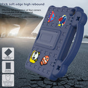For Amazon Fire HD8 2024 / 2022 / HD8 Plus Handle Kickstand Children EVA Shockproof Tablet Case(NavyBlue)