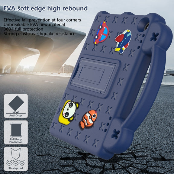 For Amazon Fire HD8 2024 / 2022 / HD8 Plus Handle Kickstand Children EVA Shockproof Tablet Case(NavyBlue)