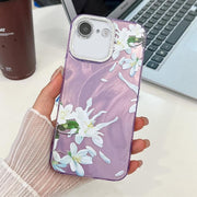 For iPhone 16e Electroplating Flowers Plants Texture TPU Phone Case(Gardenia FL15)