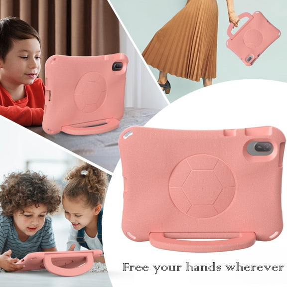 For Honor Pad V7 11 2021 Handle Football Shaped EVA Shockproof Tablet Case(Light Pink)