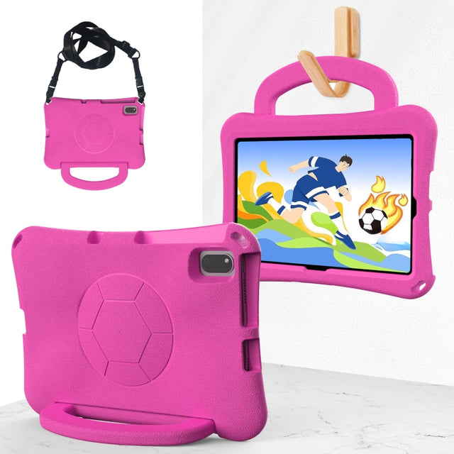 For Honor Pad V6 10.4 2024 Handle Football Shaped EVA Shockproof Tablet Case(Rose Red)