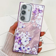 For Samsung Galaxy S25+ 5G Electroplating Flowers Plants Texture TPU Phone Case(Azalea FL4)