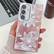 For Samsung Galaxy S25+ 5G Electroplating Flowers Plants Texture TPU Phone Case(Sketch Lily FL9)