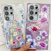 For Samsung Galaxy S25+ 5G Electroplating Flowers Plants Texture TPU Phone Case(Sketch Lily FL9)