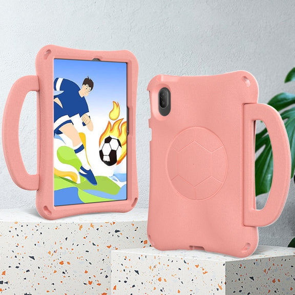 For Huawei MatePad SE 11 2024 Handle Football Shaped EVA Shockproof Tablet Case(Light Pink)