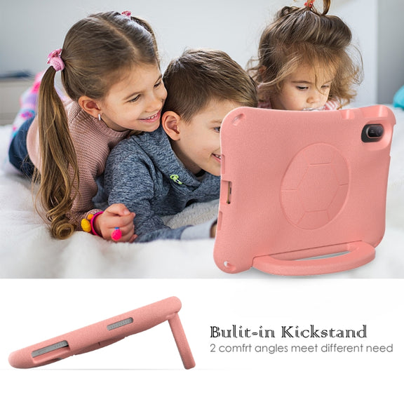 For Huawei MatePad SE 11 2024 Handle Football Shaped EVA Shockproof Tablet Case(Light Pink)